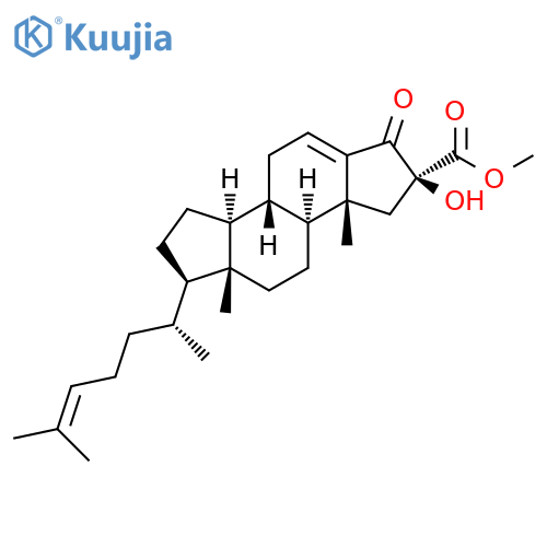 Dicyclopenta[a,f]naphthalene-2-carboxylicacid,6-[(1R)-1,5-dimethyl-4-hexen-1-yl]-1,2,3,3a,3b,4,5,5a,6,7,8,8a,8b,9-tetradecahydro-2-hydroxy-3a,5a-dimethyl-1-oxo-,methyl ester, (2S,3aR,3bS,5aR,6R,8aS,8bS)- structure