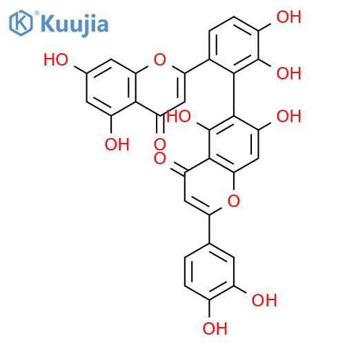 4H-1-Benzopyran-4-one,6-[6-(5,7-dihydroxy-4-oxo-4H-1-benzopyran-2-yl)-2,3-dihydroxyphenyl]-2-(3,4-dihydroxyphenyl)-5,7-dihydroxy- structure