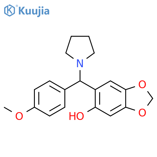 1,3-Benzodioxol-5-ol, 6-[(4-methoxyphenyl)-1-pyrrolidinylmethyl]- structure