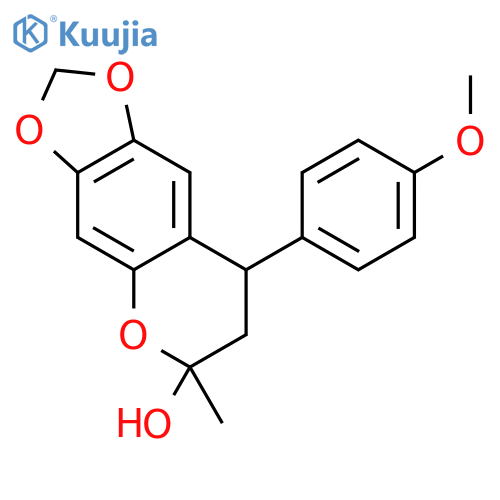 6H-1,3-Dioxolo[4,5-g][1]benzopyran-6-ol,7,8-dihydro-8-(4-methoxyphenyl)-6-methyl- structure