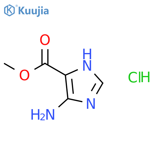 imidazole-4(5)-carboxylic acid, 5(4)-amino-, methyl ester, hydrochloride structure