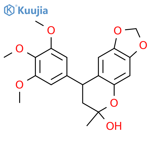 6H-1,3-Dioxolo[4,5-g][1]benzopyran-6-ol,7,8-dihydro-6-methyl-8-(3,4,5-trimethoxyphenyl)- structure