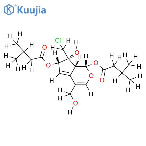 (1S,7S,8S,9S)-10-chloro-11-hydroxy-1,7-diisovaleroxyvaltrate chlorohydrin structure