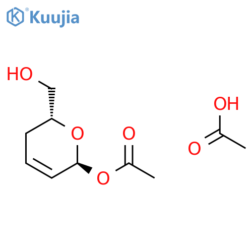 2H-Pyran-2-methanol, 6-(acetyloxy)-3,6-dihydro-, acetate, trans- structure
