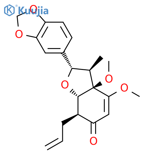 6(2H)-Benzofuranone,2-(1,3-benzodioxol-5-yl)-3,3a,7,7a-tetrahydro-3a,4-dimethoxy-3-methyl-7-(2-propen-1-yl)-,(2R,3S,3aS,7S,7aR)- structure