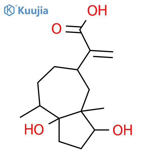 5-Azuleneacetic acid,decahydro-3,8a-dihydroxy-3a,8-dimethyl-a-methylene-, (3R,3aS,5R,8R,8aS)- structure