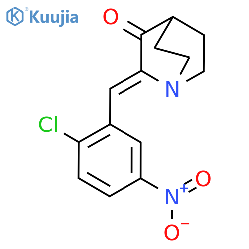 (2Z)-2-[(2-chloro-5-nitrophenyl)methylidene]-1-azabicyclo[2.2.2]octan-3-one structure