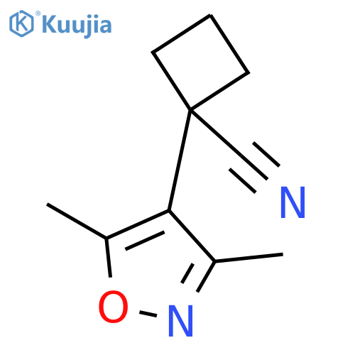 1-(dimethyl-1,2-oxazol-4-yl)cyclobutane-1-carbonitrile structure
