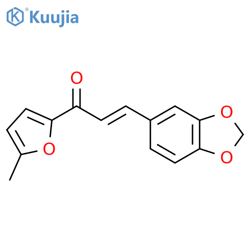 (2E)-3-(2H-1,3-benzodioxol-5-yl)-1-(5-methylfuran-2-yl)prop-2-en-1-one structure