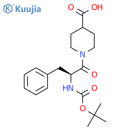 1-N-(tert-Butoxycarbonyl)-L-phenylalanylpiperidine-4-carboxylic acid structure
