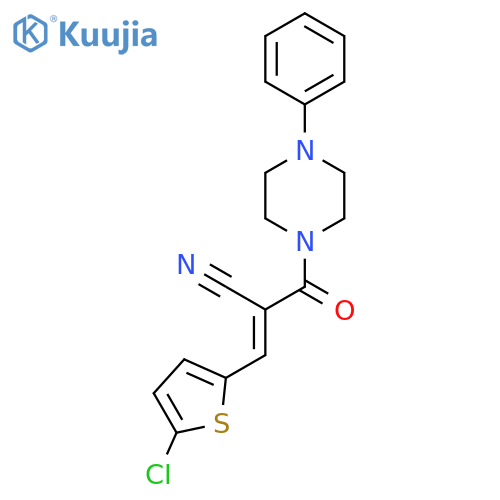 (2E)-3-(5-chlorothiophen-2-yl)-2-[(4-phenylpiperazin-1-yl)carbonyl]prop-2-enenitrile structure