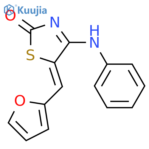 (4Z,5Z)-5-(furan-2-yl)methylidene-4-(phenylimino)-1,3-thiazolidin-2-one structure