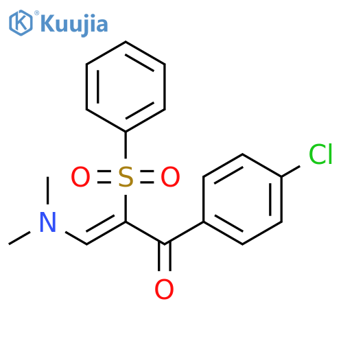 (2Z)-2-(benzenesulfonyl)-1-(4-chlorophenyl)-3-(dimethylamino)prop-2-en-1-one structure
