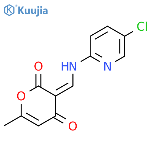 (3Z)-3-{[(5-chloropyridin-2-yl)amino]methylidene}-6-methyl-3,4-dihydro-2H-pyran-2,4-dione structure