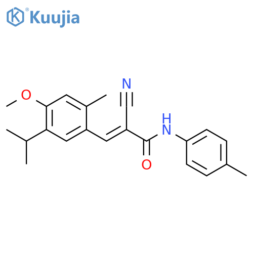 (2E)-2-Cyano-3-[4-methoxy-2-methyl-5-(1-methylethyl)phenyl]-N-(4-methylphenyl)-2-propenamide structure