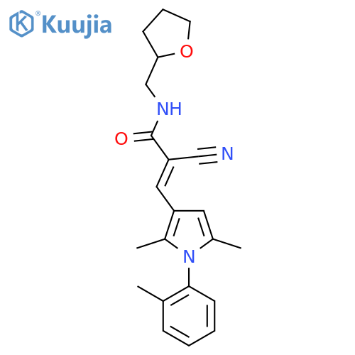 2-cyano-3-[2,5-dimethyl-1-(2-methylphenyl)-1H-pyrrol-3-yl]-N-[(oxolan-2-yl)methyl]prop-2-enamide structure