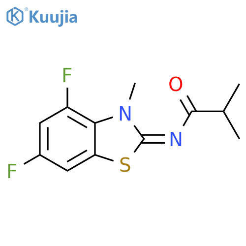N-[(2Z)-4,6-difluoro-3-methyl-2,3-dihydro-1,3-benzothiazol-2-ylidene]-2-methylpropanamide structure