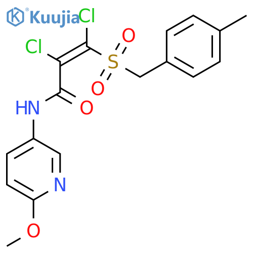 2,3-dichloro-N-(6-methoxy-3-pyridinyl)-3-[(4-methylbenzyl)sulfonyl]acrylamide structure