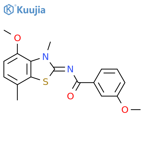 3-methoxy-N-(2Z)-4-methoxy-3,7-dimethyl-2,3-dihydro-1,3-benzothiazol-2-ylidenebenzamide structure