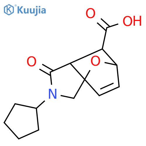2-Cyclopentyl-1-oxo-1,2,3,6,7,7a-hexahydro-3a,6-epoxyisoindole-7-carboxylic Acid structure