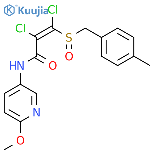 2,3-dichloro-N-(6-methoxy-3-pyridinyl)-3-[(4-methylbenzyl)sulfinyl]acrylamide structure
