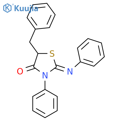 (2Z)-5-benzyl-3-phenyl-2-(phenylimino)-1,3-thiazolidin-4-one structure