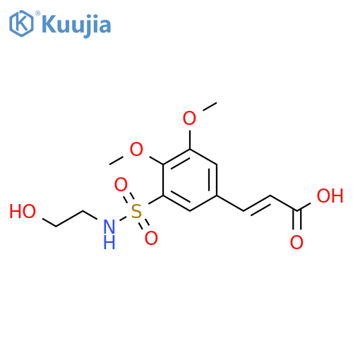 (2E)-3-{3-[(2-hydroxyethyl)sulfamoyl]-4,5-dimethoxyphenyl}prop-2-enoic acid structure