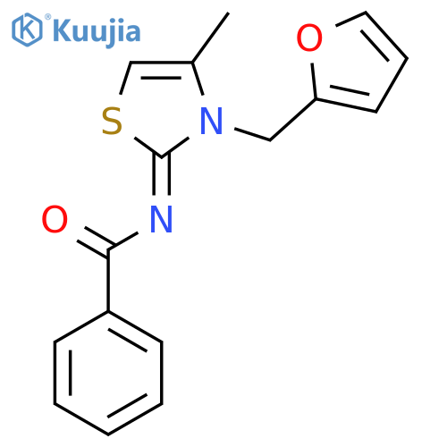 N-(2Z)-3-(furan-2-yl)methyl-4-methyl-2,3-dihydro-1,3-thiazol-2-ylidenebenzamide structure