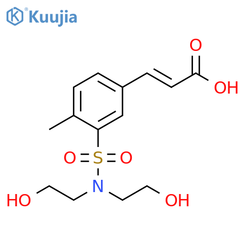 (2E)-3-{3-[bis(2-hydroxyethyl)sulfamoyl]-4-methylphenyl}prop-2-enoic acid structure