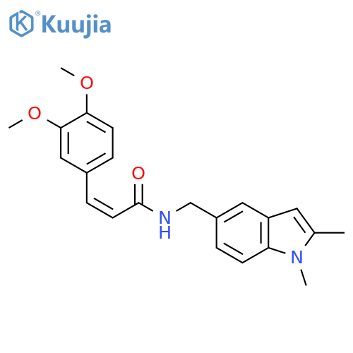 (2Z)-3-(3,4-dimethoxyphenyl)-N-(1,2-dimethyl-1H-indol-5-yl)methylprop-2-enamide structure