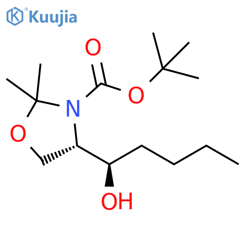 3-Oxazolidinecarboxylic acid, 4-[(1R)-1-hydroxypentyl]-2,2-dimethyl-,1,1-dimethylethyl ester, (4S)- structure