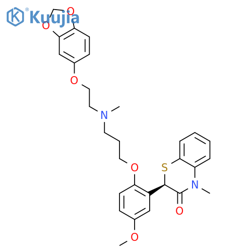 2H-1,4-Benzothiazin-3(4H)-one,2-[2-[3-[[2-(1,3-benzodioxol-5-yloxy)ethyl]methylamino]propoxy]-5-methoxyphenyl]-4-methyl-,(2R)- structure