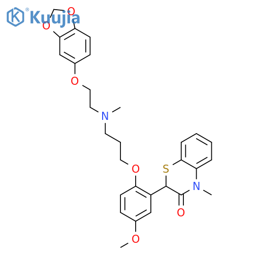 2H-1,4-Benzothiazin-3(4H)-one,2-[2-[3-[[2-(1,3-benzodioxol-5-yloxy)ethyl]methylamino]propoxy]-5-methoxyphenyl]-4-methyl-,(2S)- structure