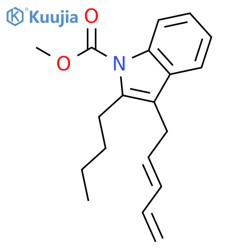 1H-Indole-1-carboxylic acid, 2-butyl-3-(2,4-pentadienyl)-, methyl ester structure