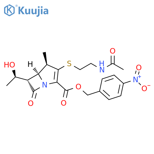 (4-Nitrophenyl)methyl (4R,5S,6S)-3-[[2-(acetylamino)ethyl]thio]-6-[(1R)-1-hydroxyethyl]-4-methyl-7-oxo-1-azabicyclo[3.2.0]hept-2-ene-2-carboxylate structure