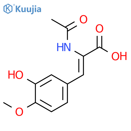 (2e)-2-acetamido-3-(3-hydroxy-4-methoxyphenyl)acrylic Acid structure