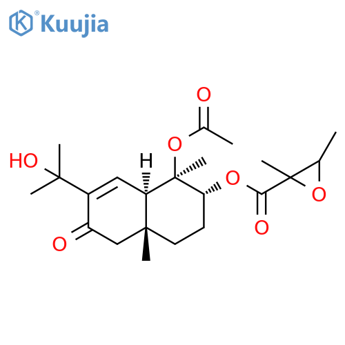 2-Oxiranecarboxylic acid, 2,3-dimethyl-, (1R,2R,4aR,8aR)-1-(acetyloxy)-1,2,3,4,4a,5,6,8a-octahydro-7-(1-hydroxy-1-methylethyl)-1,4a-dimethyl-6-oxo-2-naphthalenyl ester structure