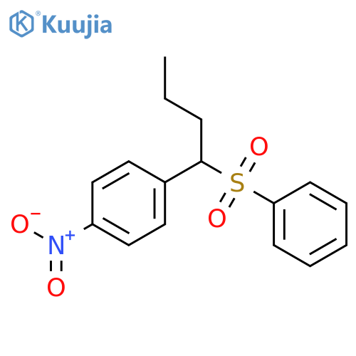Benzene, 1-nitro-4-[1-(phenylsulfonyl)butyl]-, (±)- structure