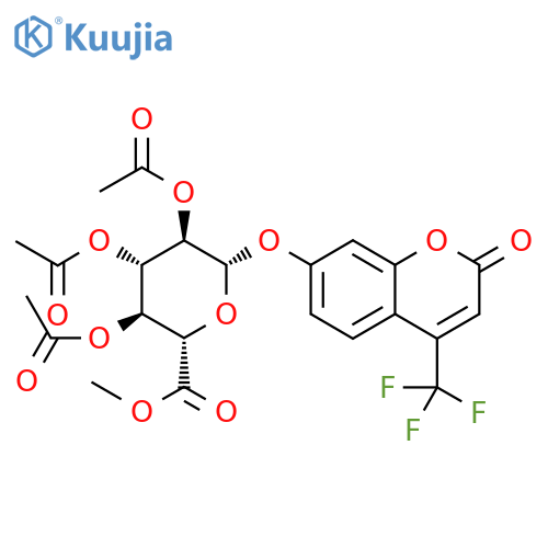 2-Oxo-4-(trifluoromethyl)-2H-1-benzopyran-7-yl β-D-Glucopyranosiduronic Acid Methyl Ester Triacetate structure