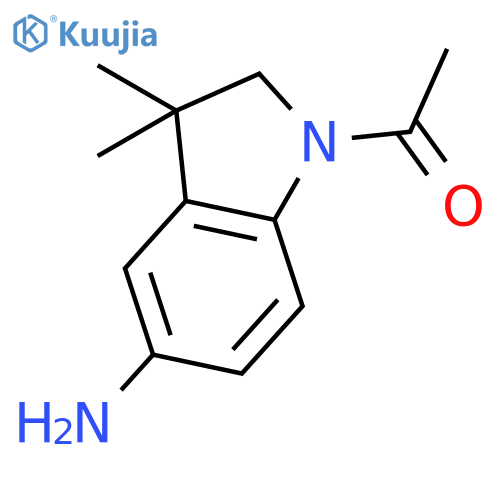 1-(5-amino-3,3-dimethyl-2H-indol-1-yl)ethanone structure