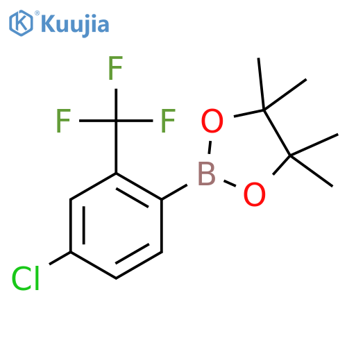 2-4-chloro-2-(trifluoromethyl)phenyl-4,4,5,5-tetramethyl-1,3,2-dioxaborolane structure