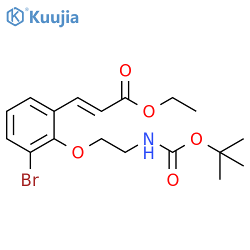 2-Propenoic acid, 3-[3-bromo-2-[2-[[(1,1-dimethylethoxy)carbonyl]amino]ethoxy]phenyl]-, ethyl ester, (2E)- structure