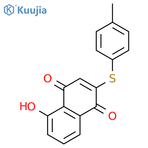 1,4-Naphthalenedione, 5-hydroxy-2-[(4-methylphenyl)thio]- structure