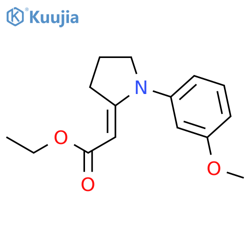 Acetic acid, [1-(3-methoxyphenyl)-2-pyrrolidinylidene]-, ethyl ester, (E)- structure