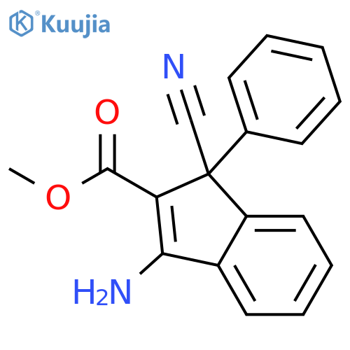 Methyl 3-amino-1-cyano-1-phenyl-1H-indene-2-carboxylate structure