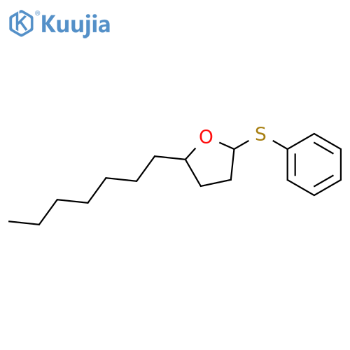 Furan, 2-heptyltetrahydro-5-(phenylthio)- structure