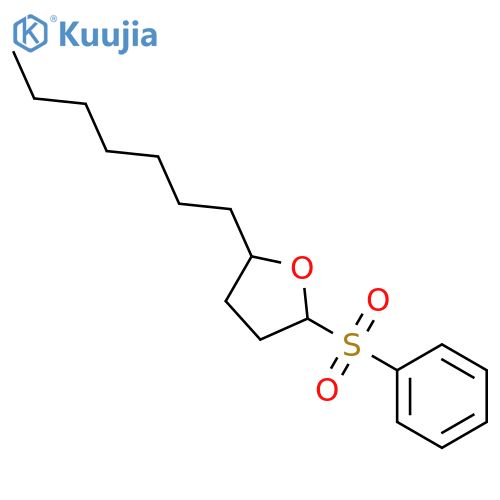 Furan, 2-heptyltetrahydro-5-(phenylsulfonyl)- structure