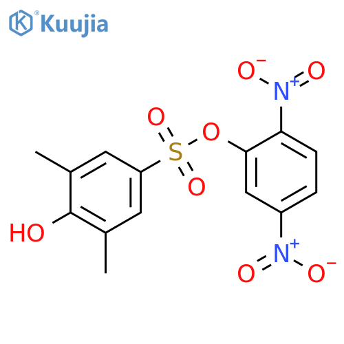 Benzenesulfonic acid, 4-hydroxy-3,5-dimethyl-, 2,5-dinitrophenyl ester structure
