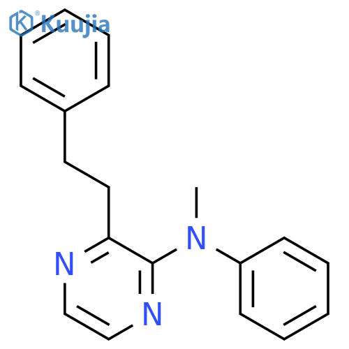 2-(n-methylanilino)-3-(2-phenylethyl) pyrazine structure