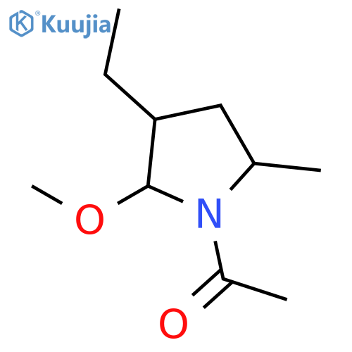 Pyrrolidine, 1-acetyl-3-ethyl-2-methoxy-5-methyl- structure